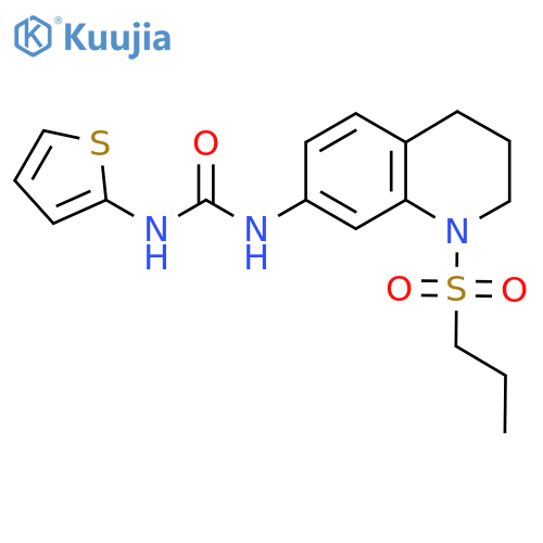 1-1-(propane-1-sulfonyl)-1,2,3,4-tetrahydroquinolin-7-yl-3-(thiophen-2-yl)urea structure