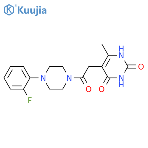 5-{2-4-(2-fluorophenyl)piperazin-1-yl-2-oxoethyl}-6-methyl-1,2,3,4-tetrahydropyrimidine-2,4-dione structure