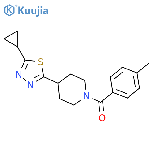 4-(5-cyclopropyl-1,3,4-thiadiazol-2-yl)-1-(4-methylbenzoyl)piperidine structure