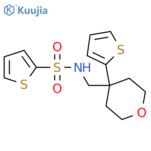 N-{4-(thiophen-2-yl)oxan-4-ylmethyl}thiophene-2-sulfonamide structure