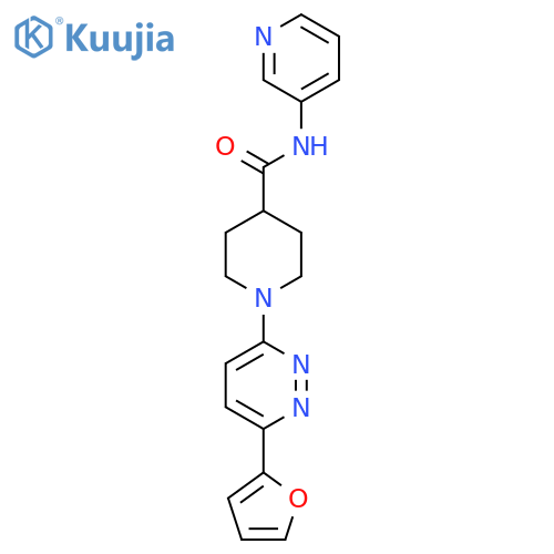 1-6-(furan-2-yl)pyridazin-3-yl-N-(pyridin-3-yl)piperidine-4-carboxamide structure