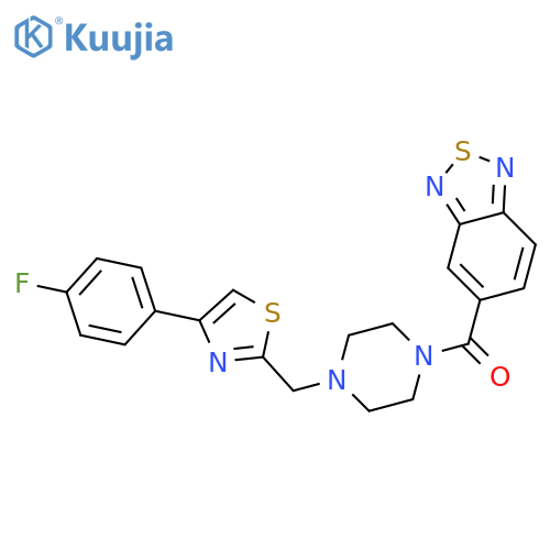 5-(4-{4-(4-fluorophenyl)-1,3-thiazol-2-ylmethyl}piperazine-1-carbonyl)-2,1,3-benzothiadiazole structure
