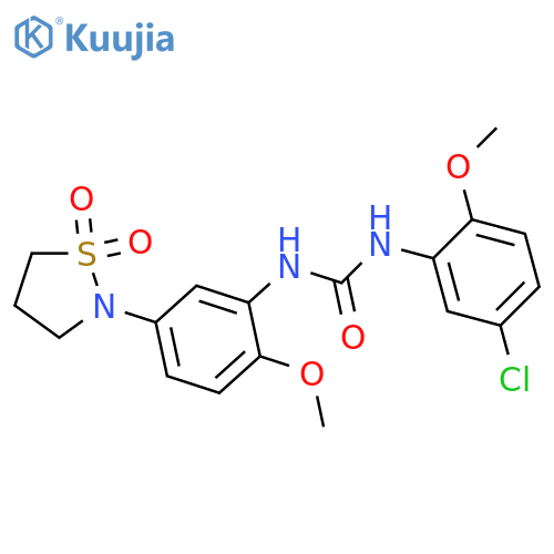 1-(5-chloro-2-methoxyphenyl)-3-5-(1,1-dioxo-1lambda6,2-thiazolidin-2-yl)-2-methoxyphenylurea structure