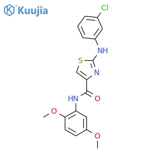2-(3-chlorophenyl)amino-N-(2,5-dimethoxyphenyl)-1,3-thiazole-4-carboxamide structure