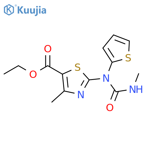 ethyl 4-methyl-2-({(thiophen-2-yl)methylcarbamoyl}amino)-1,3-thiazole-5-carboxylate structure