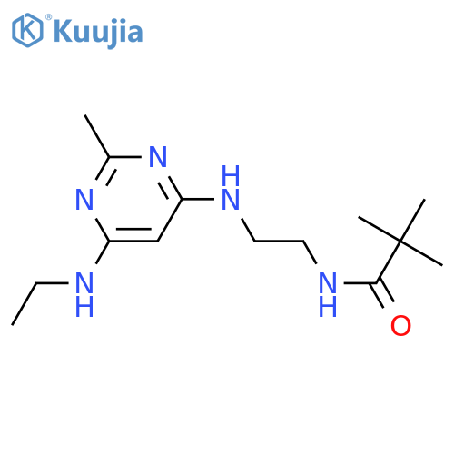 N-(2-{6-(ethylamino)-2-methylpyrimidin-4-ylamino}ethyl)-2,2-dimethylpropanamide structure
