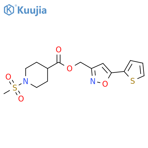 5-(thiophen-2-yl)-1,2-oxazol-3-ylmethyl 1-methanesulfonylpiperidine-4-carboxylate structure
