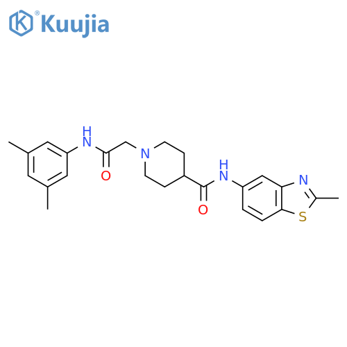 1-{(3,5-dimethylphenyl)carbamoylmethyl}-N-(2-methyl-1,3-benzothiazol-5-yl)piperidine-4-carboxamide structure