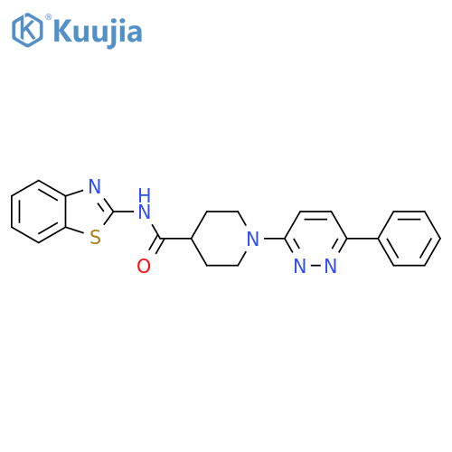 N-(1,3-benzothiazol-2-yl)-1-(6-phenylpyridazin-3-yl)piperidine-4-carboxamide structure