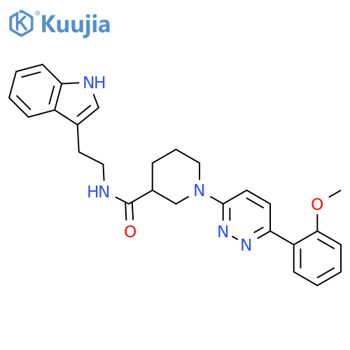 N-2-(1H-indol-3-yl)ethyl-1-6-(2-methoxyphenyl)pyridazin-3-ylpiperidine-3-carboxamide structure