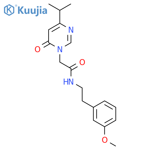 N-2-(3-methoxyphenyl)ethyl-2-6-oxo-4-(propan-2-yl)-1,6-dihydropyrimidin-1-ylacetamide structure