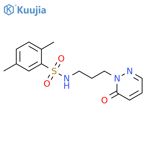 2,5-dimethyl-N-3-(6-oxo-1,6-dihydropyridazin-1-yl)propylbenzene-1-sulfonamide structure