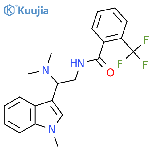 N-2-(dimethylamino)-2-(1-methyl-1H-indol-3-yl)ethyl-2-(trifluoromethyl)benzamide structure