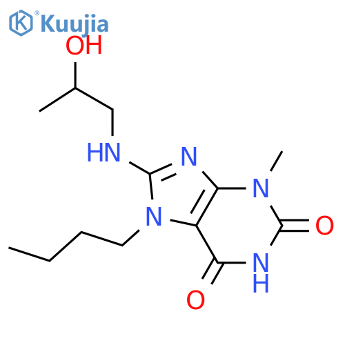 7-butyl-8-[(2-hydroxypropyl)amino]-3-methyl-2,3,6,7-tetrahydro-1H-purine-2,6-dione structure