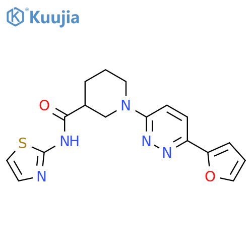 1-[6-(furan-2-yl)pyridazin-3-yl]-N-(1,3-thiazol-2-yl)piperidine-3-carboxamide structure