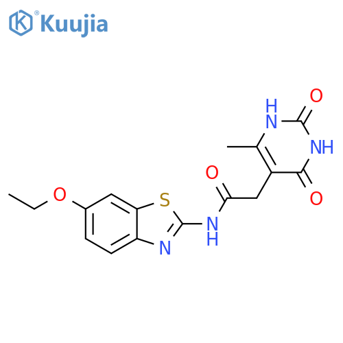 N-(6-ethoxy-1,3-benzothiazol-2-yl)-2-(6-methyl-2,4-dioxo-1,2,3,4-tetrahydropyrimidin-5-yl)acetamide structure