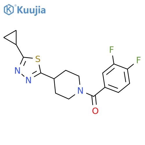 4-(5-cyclopropyl-1,3,4-thiadiazol-2-yl)-1-(3,4-difluorobenzoyl)piperidine structure