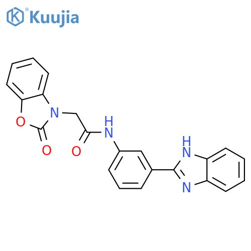 N-[3-(1H-1,3-benzodiazol-2-yl)phenyl]-2-(2-oxo-2,3-dihydro-1,3-benzoxazol-3-yl)acetamide structure