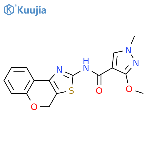 N-{4H-chromeno[4,3-d][1,3]thiazol-2-yl}-3-methoxy-1-methyl-1H-pyrazole-4-carboxamide structure