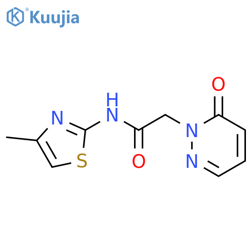 N-(4-methyl-1,3-thiazol-2-yl)-2-(6-oxo-1,6-dihydropyridazin-1-yl)acetamide structure