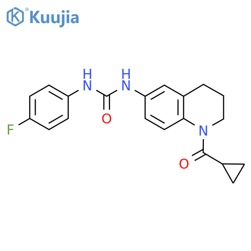 3-(1-cyclopropanecarbonyl-1,2,3,4-tetrahydroquinolin-6-yl)-1-(4-fluorophenyl)urea structure