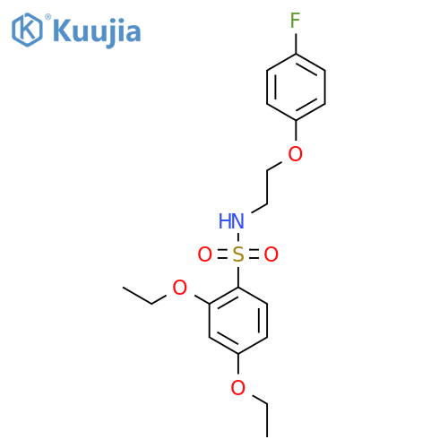 2,4-diethoxy-N-2-(4-fluorophenoxy)ethylbenzene-1-sulfonamide structure