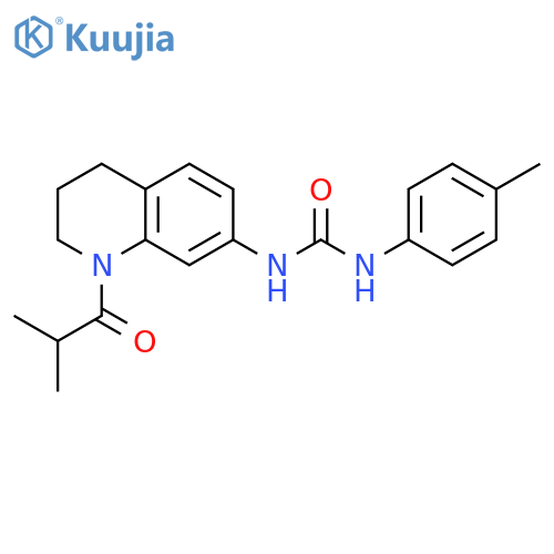 1-(4-methylphenyl)-3-1-(2-methylpropanoyl)-1,2,3,4-tetrahydroquinolin-7-ylurea structure