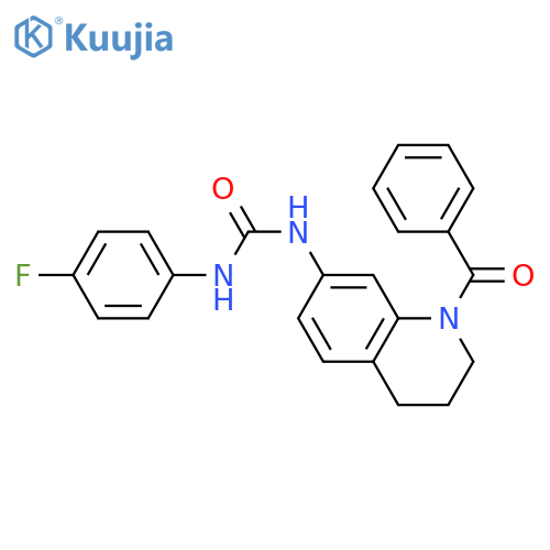 3-(1-benzoyl-1,2,3,4-tetrahydroquinolin-7-yl)-1-(4-fluorophenyl)urea structure