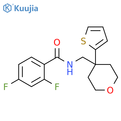 2,4-difluoro-N-{[4-(thiophen-2-yl)oxan-4-yl]methyl}benzamide structure