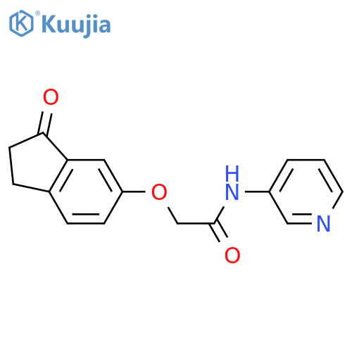 2-(3-oxo-2,3-dihydro-1H-inden-5-yl)oxy-N-(pyridin-3-yl)acetamide structure