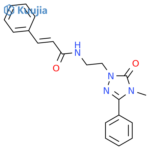 (2E)-N-2-(4-methyl-5-oxo-3-phenyl-4,5-dihydro-1H-1,2,4-triazol-1-yl)ethyl-3-phenylprop-2-enamide structure