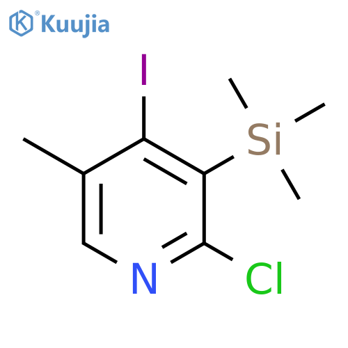 2-Chloro-4-iodo-5-methyl-3-(trimethylsilyl)-pyridine structure