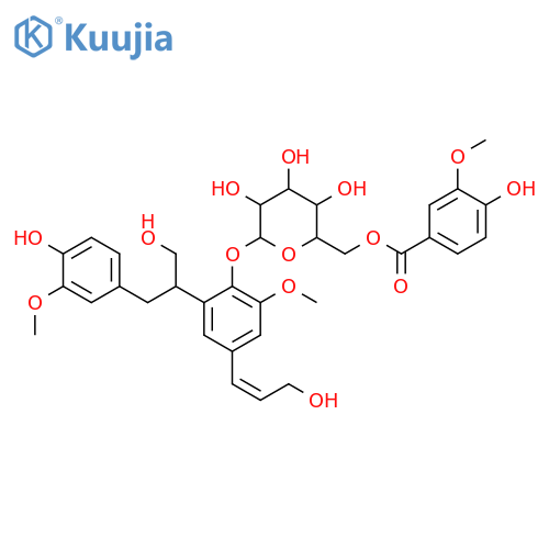 3,8'-Lign-7-ene-3',4,4',5,9,9'-hexol; (R,E)-form, 3',5-Di-Me ether, 4-O-[4-hydroxy-3-methoxybenzoyl-(→6)-β-D-glucopyranoside] structure