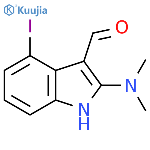 2-(dimethylamino)-4-iodo-1H-indole-3-carbaldehyde structure
