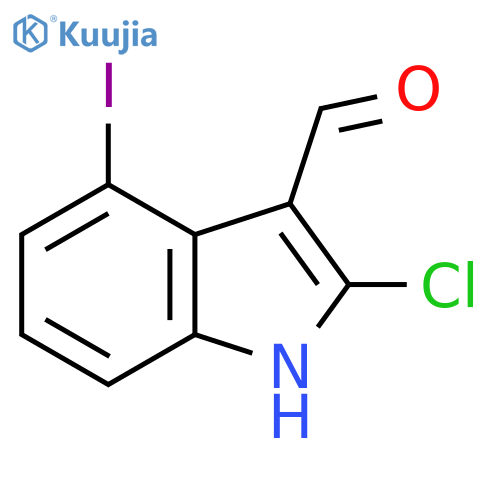 2-chloro-4-iodo-1H-indole-3-carbaldehyde structure