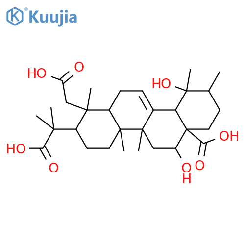 1,2-Chrysenediaceticacid,6a-carboxy-1,2,3,4,4a,4b,5,6,6a,7,8,9,10,10a,12,12a-hexadecahydro-6,10-dihydroxy-a2,a2,1,4a,4b,9,10-heptamethyl-,(1R,2R,4aR,4bS,6R,6aR,9R,10R,10aS,12aR)- structure