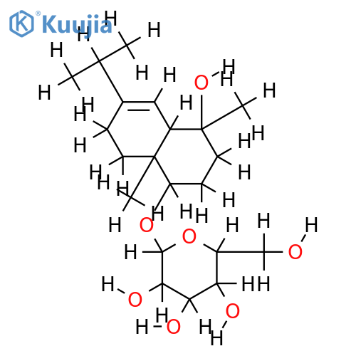 1(R),4beta-dihydroxy-trans-eudesm-6-ene-1-O-beta-D-glucopyranoside structure