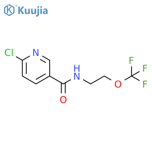 6-chloro-N-[2-(trifluoromethoxy)ethyl]pyridine-3-carboxamide structure
