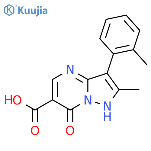2-Methyl-3-(2-methylphenyl)-7-oxo-4,7-dihydropyrazolo[1,5-a]pyrimidine-6-carboxylic acid structure