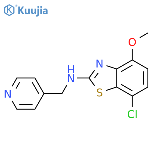 7-chloro-4-methoxy-N-[(pyridin-4-yl)methyl]-1,3-benzothiazol-2-amine structure
