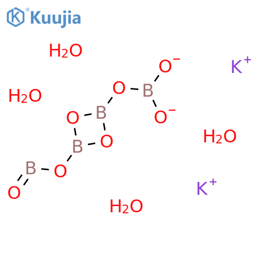 Potassium tetraborate tetrahydrate structure
