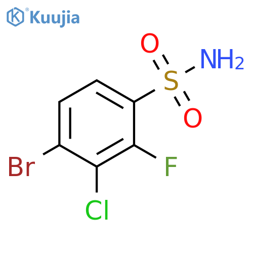 4-bromo-3-chloro-2-fluorobenzene-1-sulfonamide structure