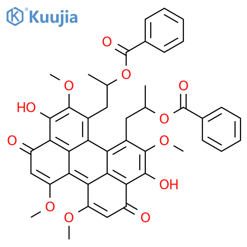 3,10-Perylenedione,1,12-bis[2-(benzoyloxy)propyl]-4,9-dihydroxy-2,6,7,11-tetramethoxy-,stereoisomer structure