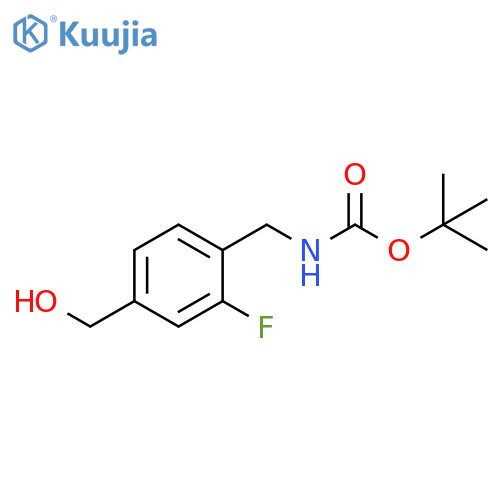 Carbamic acid, N-[[2-fluoro-4-(hydroxymethyl)phenyl]methyl]-, 1,1-dimethylethyl ester structure