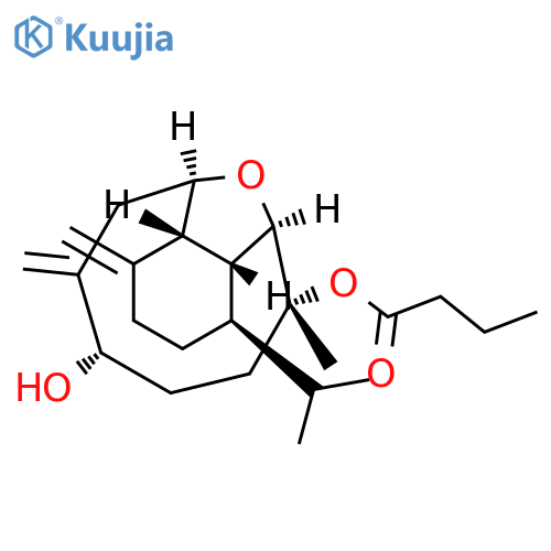 Butanoic acid,(4R,4aR,5R,6R,9S,12R,12aR)-tetradecahydro-9-hydroxy-6-methyl-1,10-bis(methylene)-4-(1-methylethyl)-5,12-epoxybenzocyclodecen-6-ylester (9CI) structure