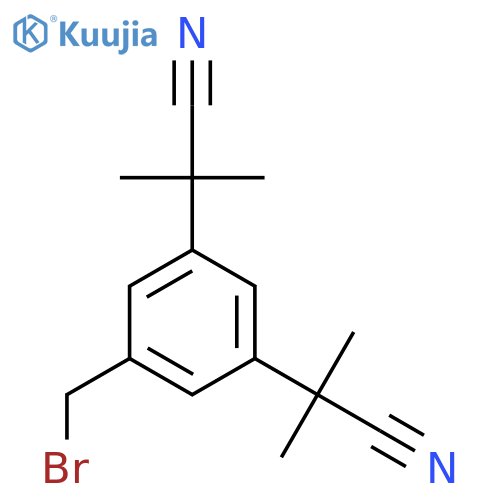 a,a,a’,a’-Tetramethyl-5-bromomethyl-1,3-benzenediacetonitrile structure