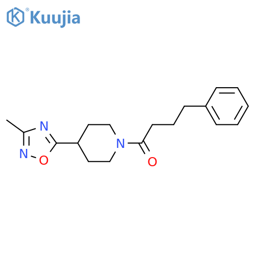 1-[4-(3-methyl-1,2,4-oxadiazol-5-yl)piperidin-1-yl]-4-phenylbutan-1-one structure