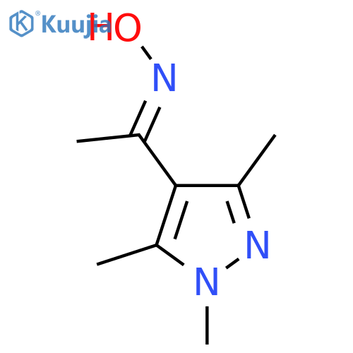 N-[1-(trimethyl-1H-pyrazol-4-yl)ethylidene]hydroxylamine structure