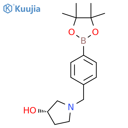 (3S)-1-{[4-(4,4,5,5-tetramethyl-1,3,2-dioxaborolan-2-yl)phenyl]methyl}pyrrolidin-3-ol structure