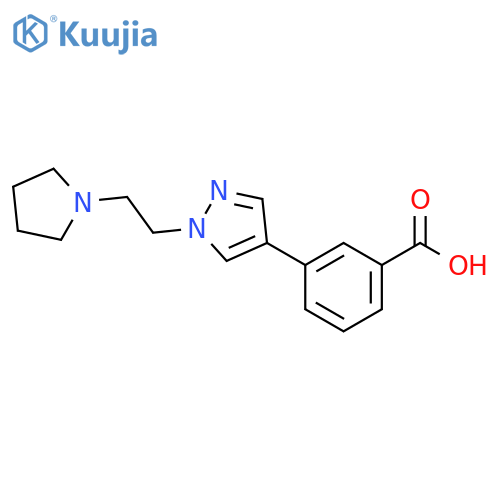 3-(1-(2-(Pyrrolidin-1-yl)ethyl)-1H-pyrazol-4-yl)benzoic acid structure